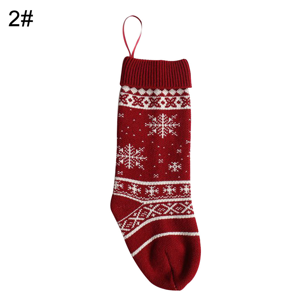Christmas Tree Snowflake Stocking Candy Gift Bag Xmas Decor Hanging Ornament