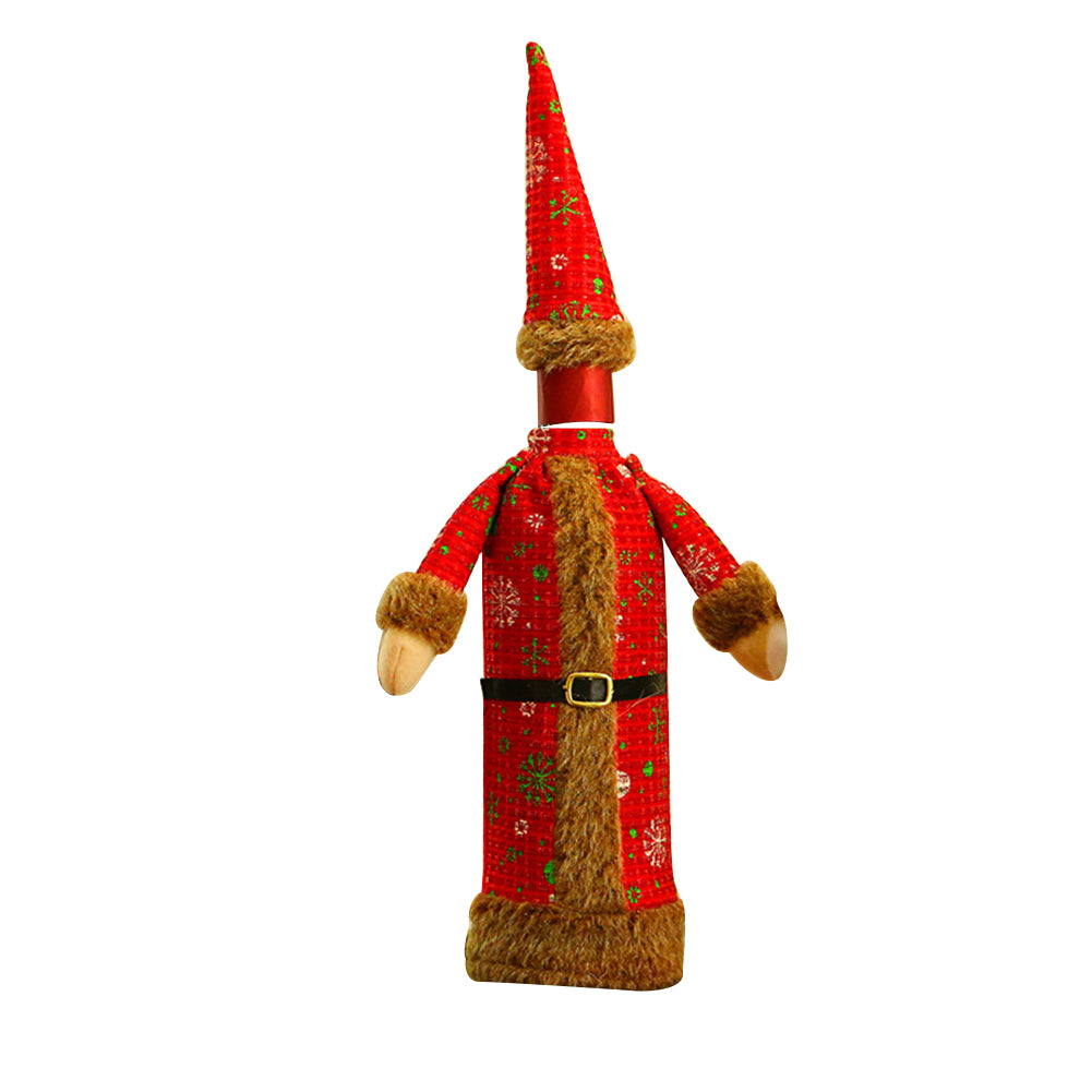 Cute Beer Wine Bottle Cover Gown Robe Hat Bag Xmas Party Dinner Table Decor