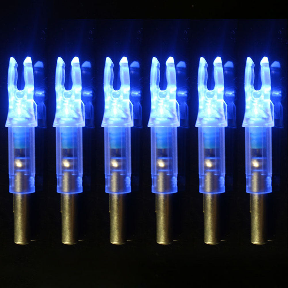 6Pcs LED Lighted Arrow Nock for 6.2mm Hunting Shooting Archery Arrows Shaft