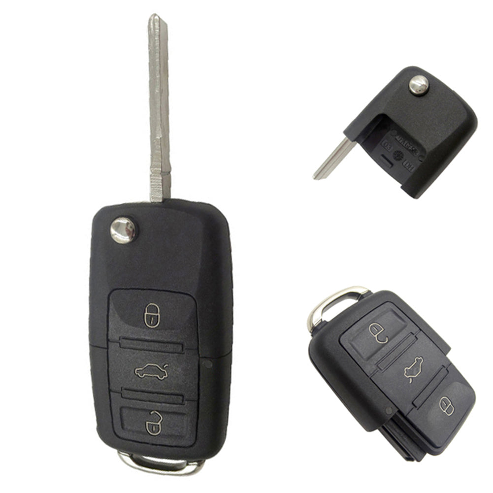 434MHz 3 Buttons Car Vehicle Uncut Remote Key Case Fob with ID48 Chip for VW