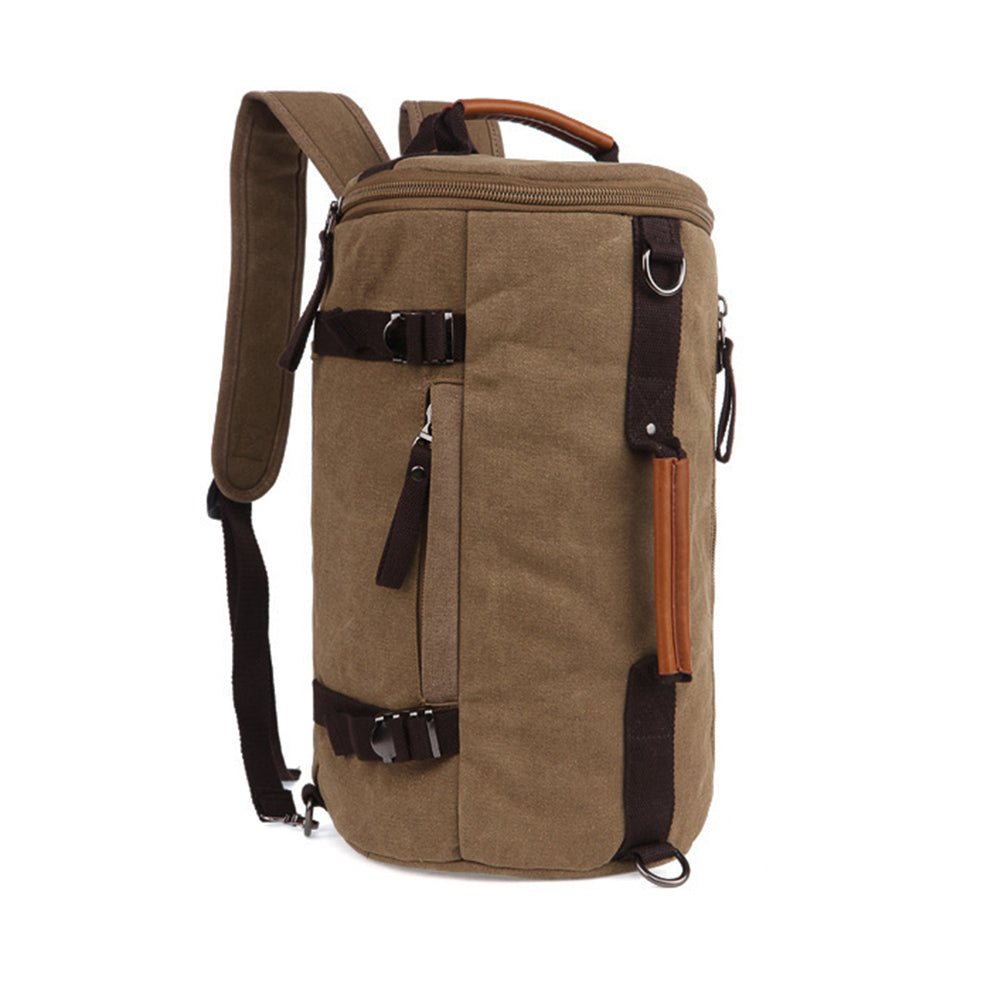 Men Vintage Canvas Backpack Camping Gym Zip Luggage Sports Travel Crossbody Bag