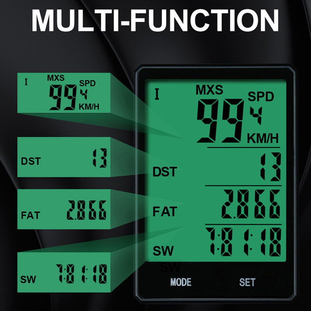 Wired/Wireless Waterproof Backlight Bicycle Computer Bike Speedometer Odometer