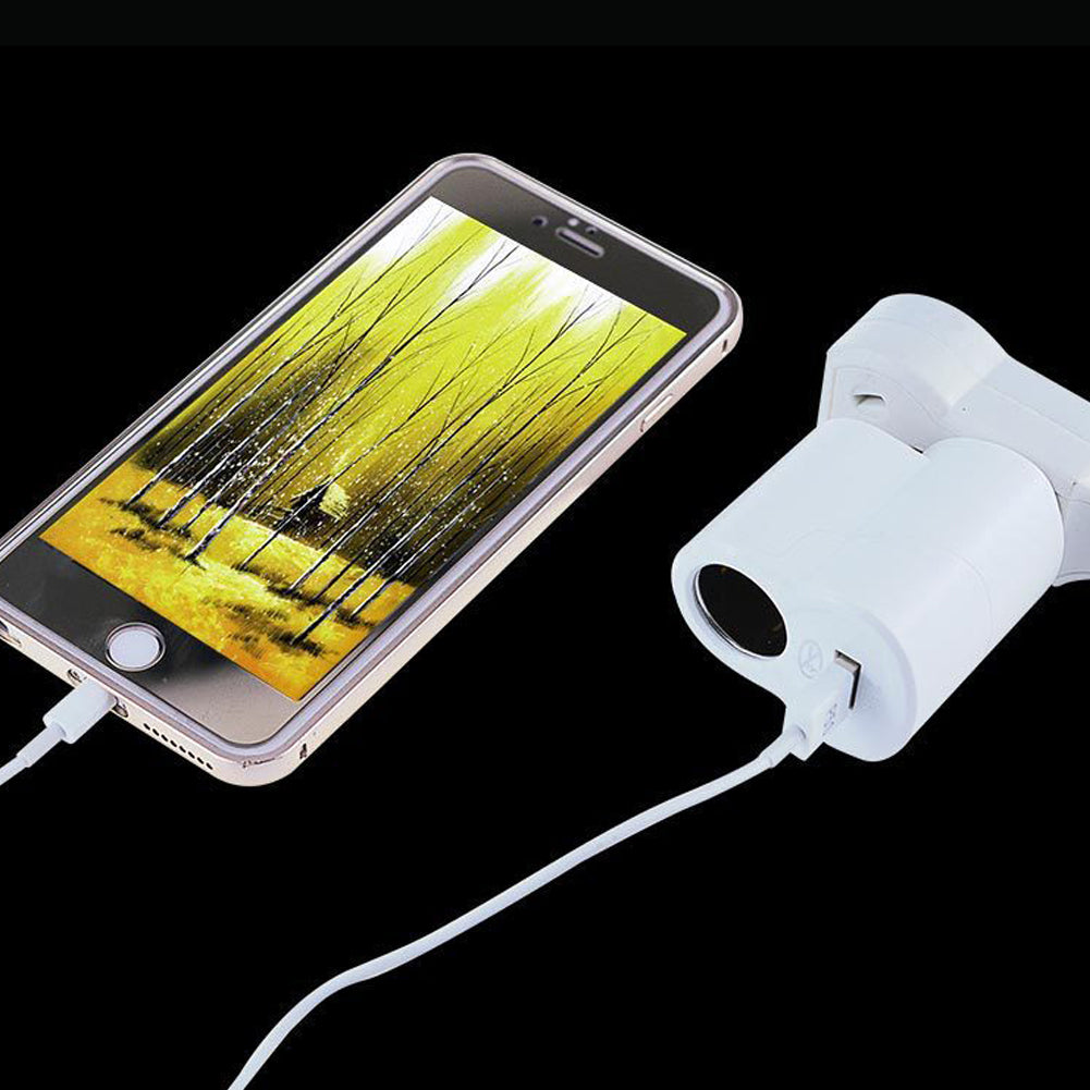 USB 2.0 AC to DC Power Socket Adapter Converter Household Car Cigarette Lighter