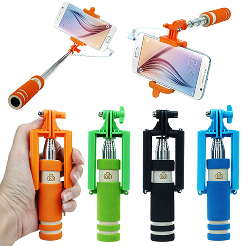 Mini Extendable Handheld Selfie Wired Stick Monopod for Sumsang Galaxy iPhone