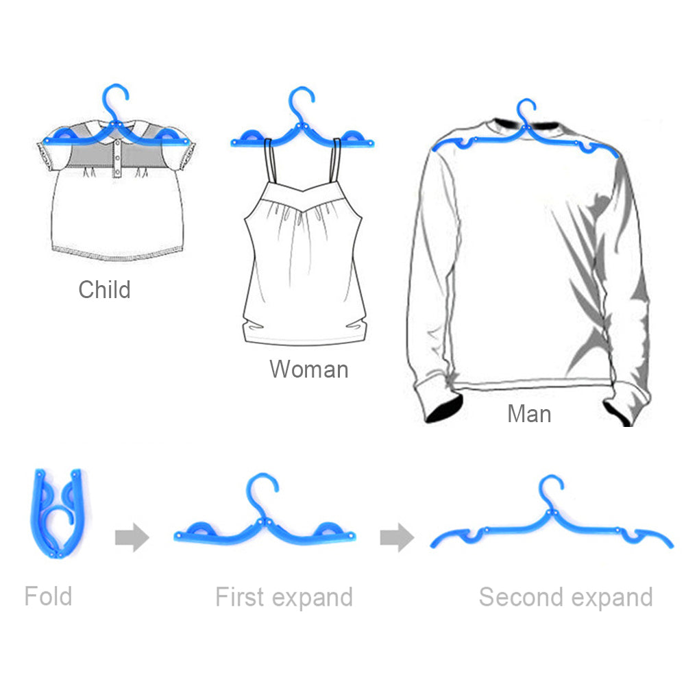 Portable Collapsible Hanger Plastic Anti-skid Clothes Holder Travel Drying Rack