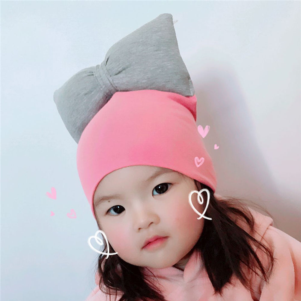 Bowknot Decoration Infant Baby Kids Boy Girl Cap Warm Cotton Soft Beanie Hat