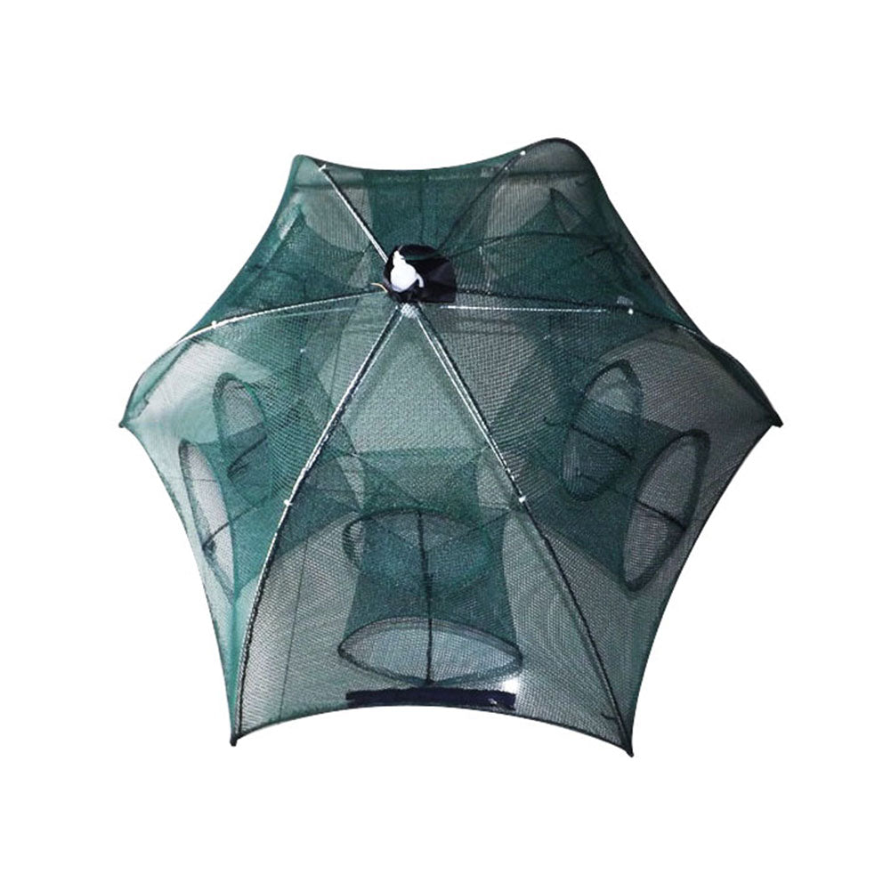 Foldable Automatic Minnow Shrimp Eel Fish Crab Mesh Cage Fishing Bait Net Trap