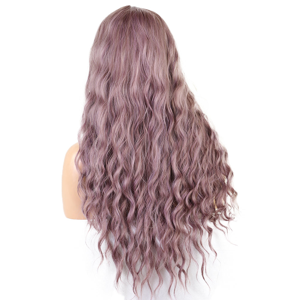 Women Fashion Bright Color Cosplay Party Cocktail Long Curly Hair Full Wig