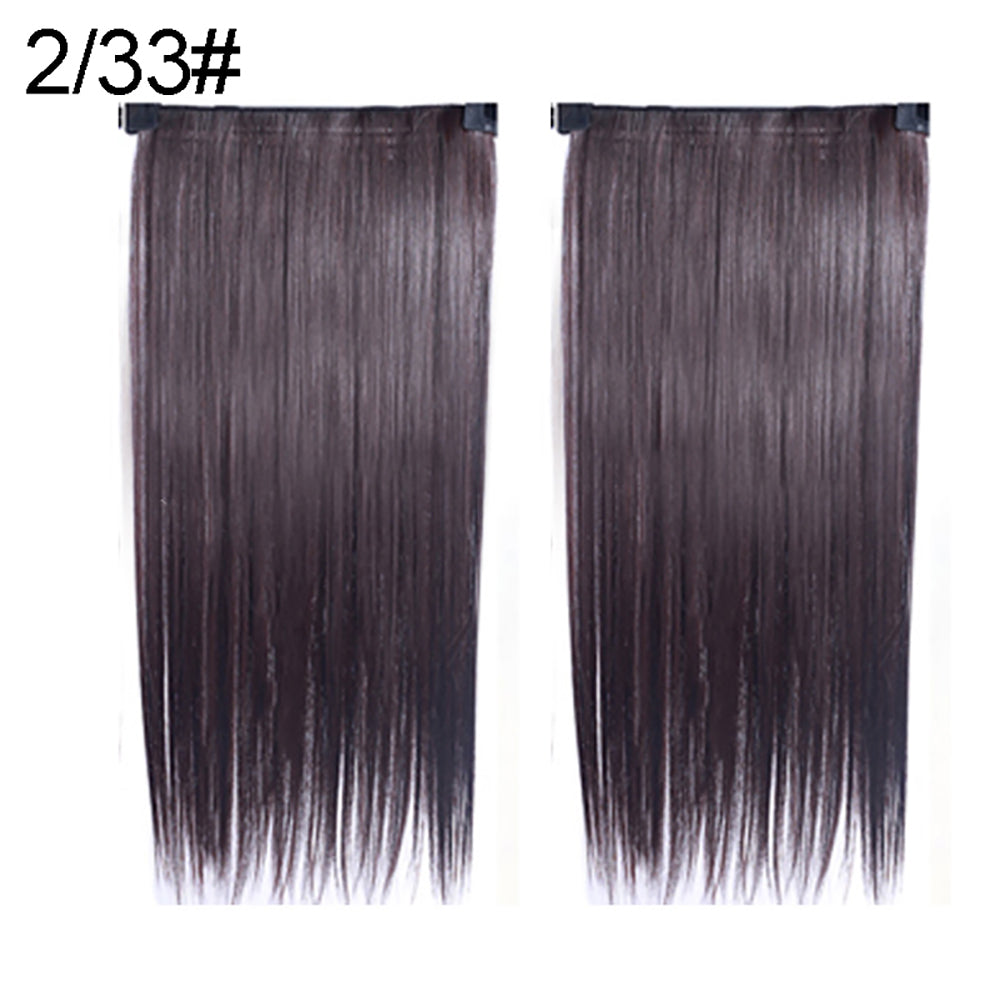 Women Fashion Full Head Clip-on Wig Hair Extensions Long Straight Hairpiece