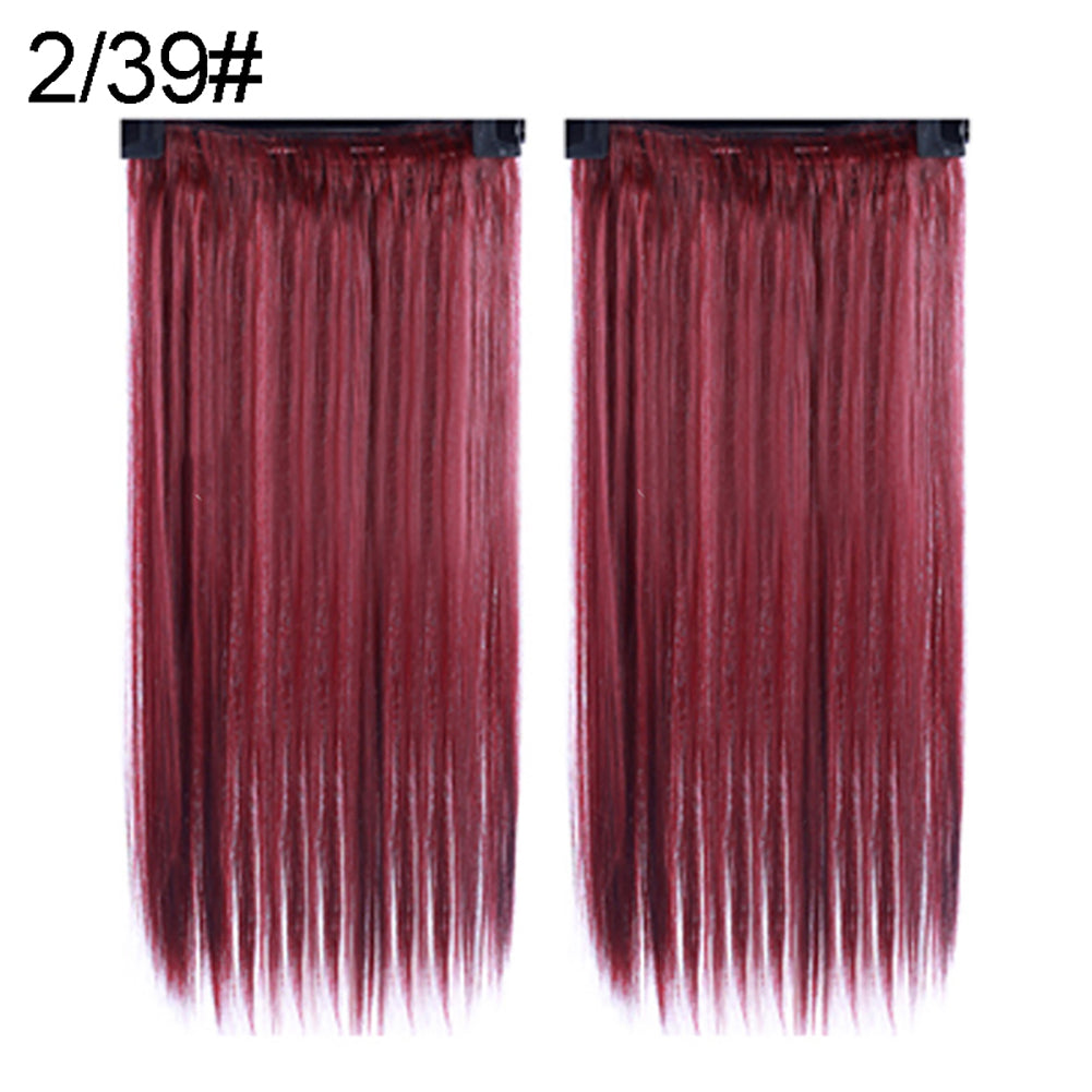 Women Fashion Full Head Clip-on Wig Hair Extensions Long Straight Hairpiece