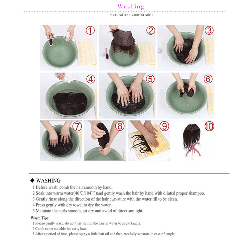 Charming Shoulder Length Curly Side Bangs Women False Hair Natural Wig Decor