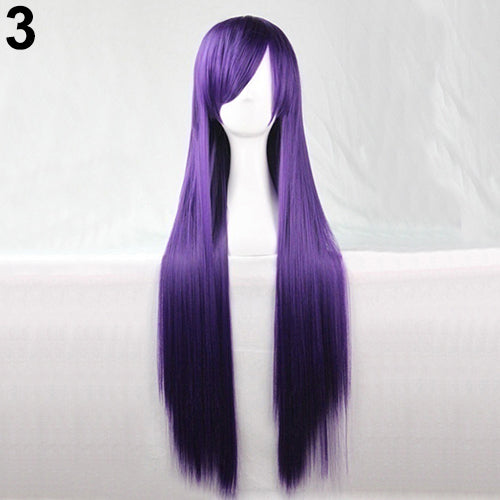 Women Fashion Long Anime Wigs Cosplay Party Wigs Full Straight Hair Extension