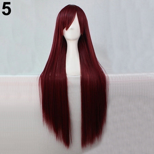 Women Fashion Long Anime Wigs Cosplay Party Wigs Full Straight Hair Extension