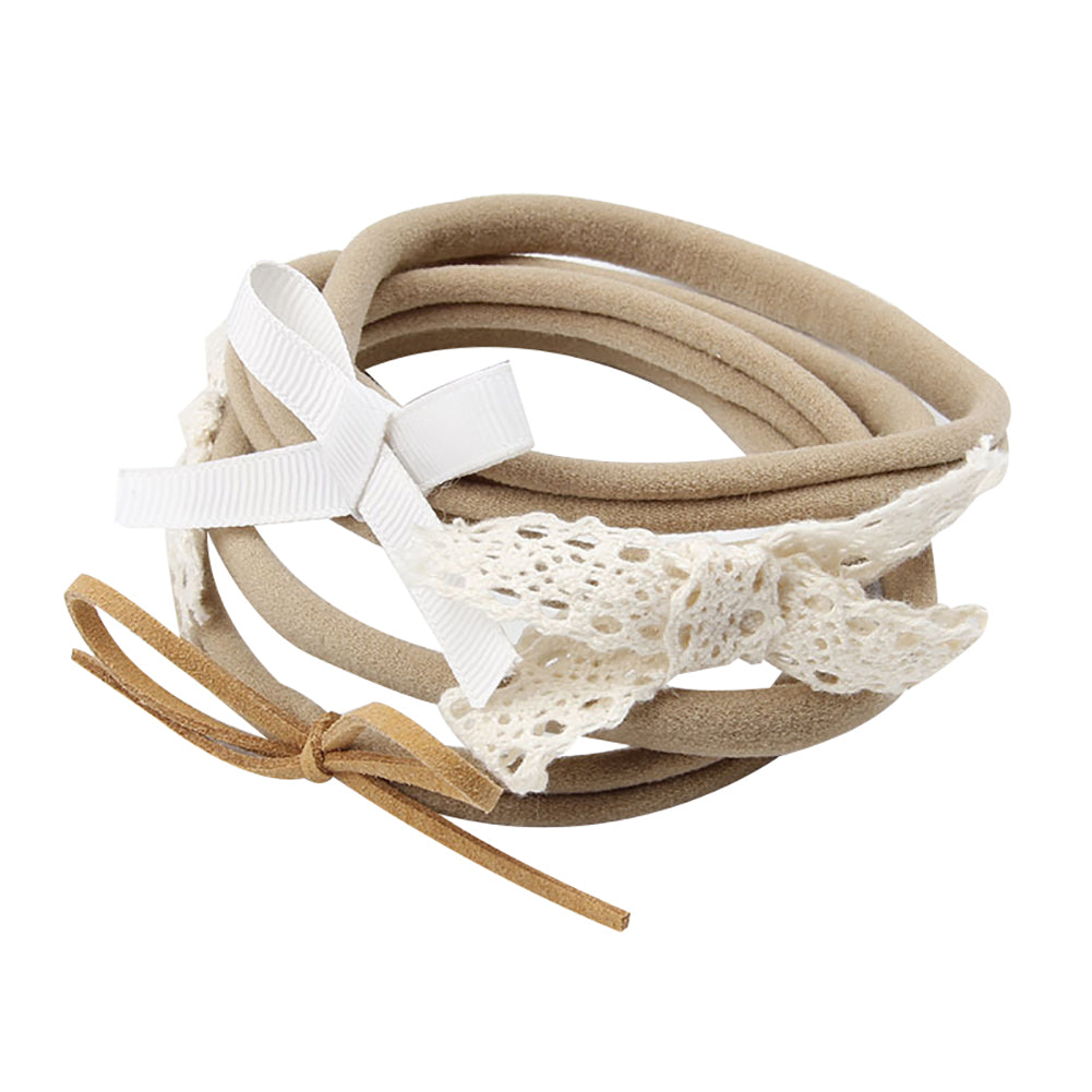 4Pcs/Set Cute Lace Bowknot Infant Baby Elastic Hairband Headband Hair Accessory