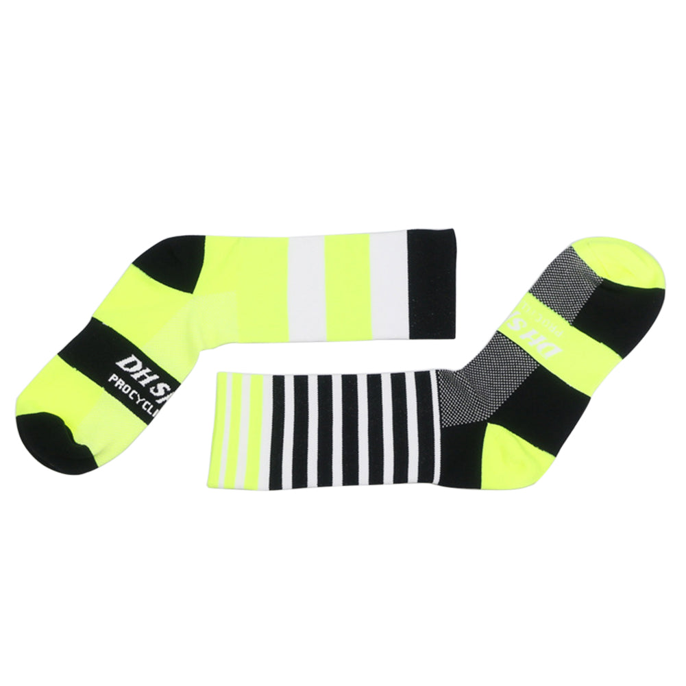 Pro Men Women Cycling Riding Sports Anti-Sweat Breathable Striped Ankle Socks