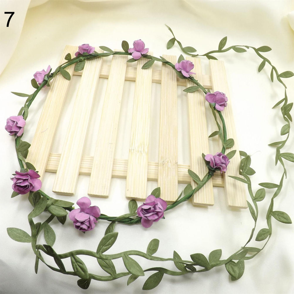 Wedding Party Decor Floral Wreath Flower Festival Forehead Headband Hair Garland