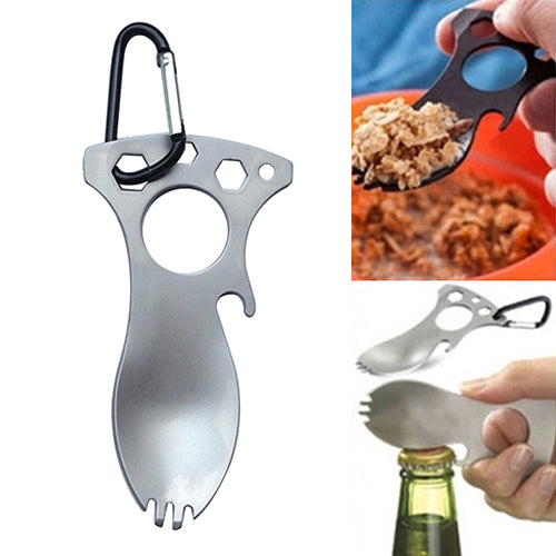 5 in 1 Pocket EDC Screwdriver Bottle Opener Spoon Survival Kit Camping Gear