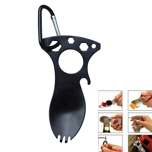 5 in 1 Pocket EDC Screwdriver Bottle Opener Spoon Survival Kit Camping Gear