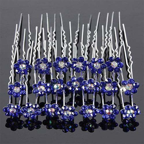 20Pcs Rhinestone Flower Bridal Wedding Party Hair Clip Hairpin Hair Accessories