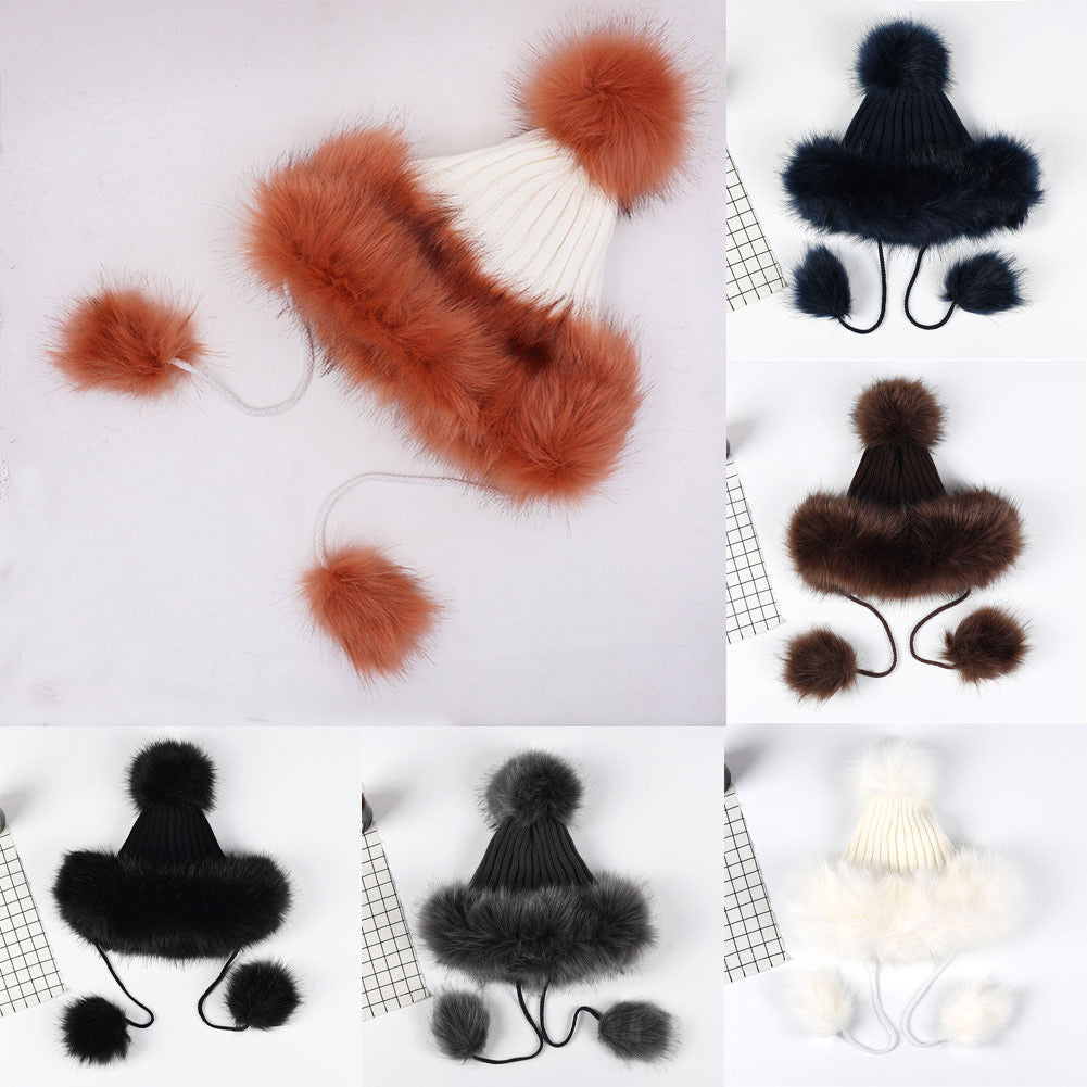 Women Fashion Knitted Ball Pom Pom Cute Lady Thick Beanie Hat Warm Cap Gift