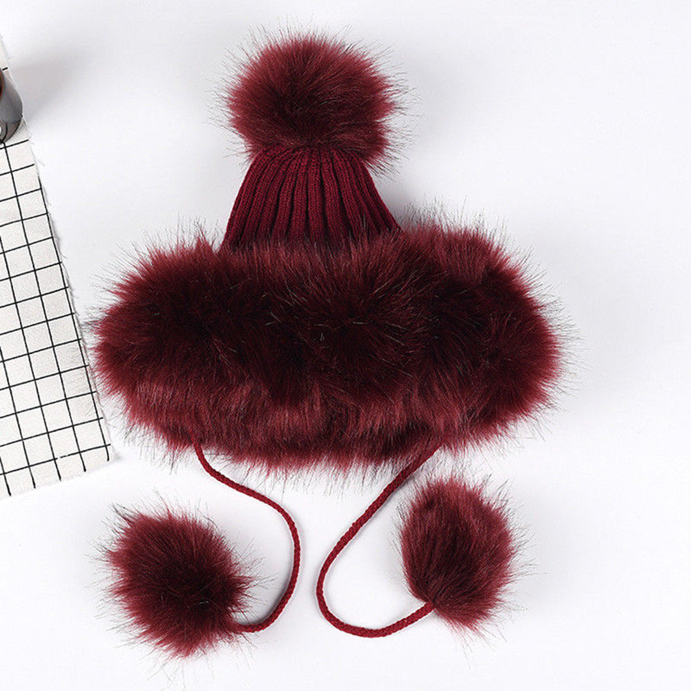 Women Fashion Knitted Ball Pom Pom Cute Lady Thick Beanie Hat Warm Cap Gift