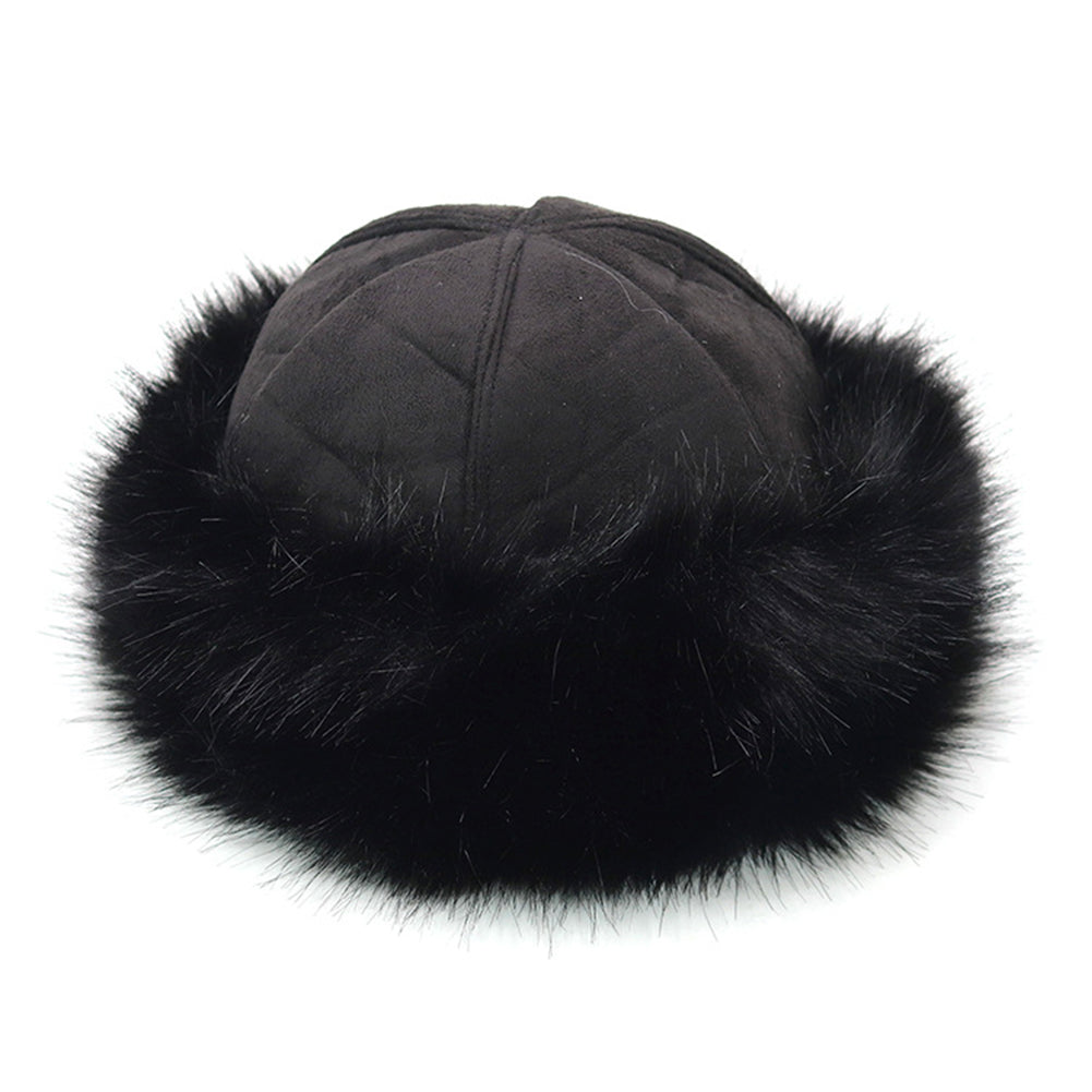 Winter Russian Women Fluffy Faux Fur Solid Color Ear Warmer Thick Hat Beanie Cap
