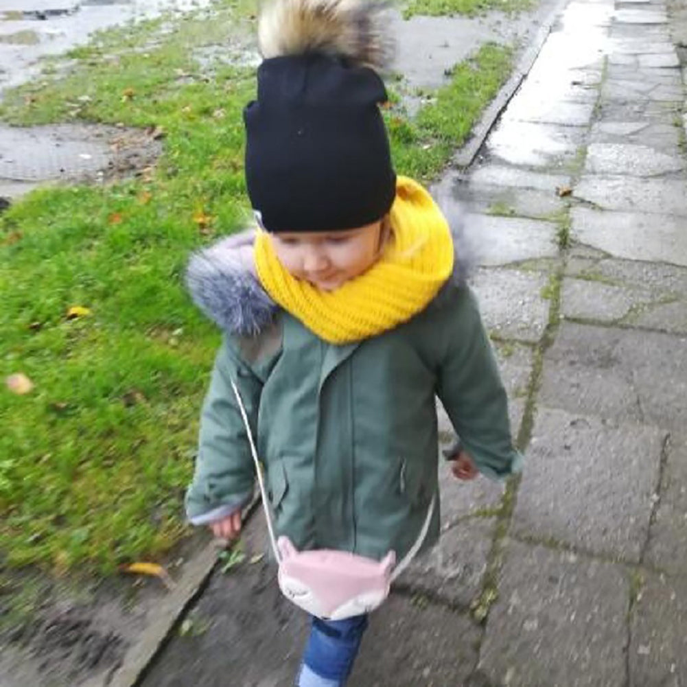 Winter Cute Striped Pompom Toddler Baby Boy Girl Beanie Cap Warm Outdoor Hat