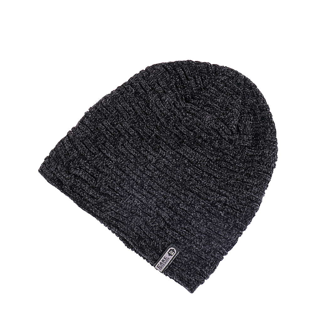 Winter Outdoor Men Beanie Knitted Cap Fashion Solid Color Warm Keeper Skull Hat