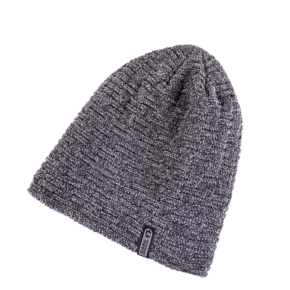 Winter Outdoor Men Beanie Knitted Cap Fashion Solid Color Warm Keeper Skull Hat