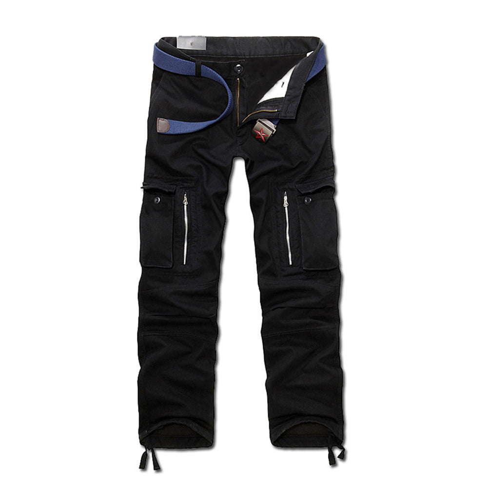 Men Cargo Pants Multi-Pockets Pants Full Length Casual Military Baggy Trousers