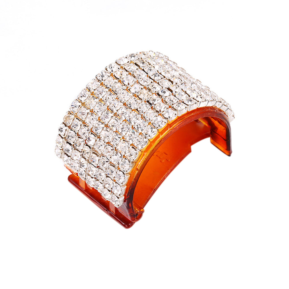 Fashion Rhinestone Plastic Hairpin Women Ponytail Hair Clip Headwear Accessory