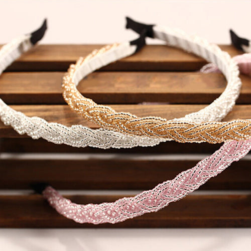Women Fashion Beads Rhinestone Head Chain Headband Head Piece Hair Band