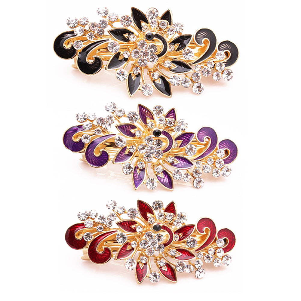 Women Fashion Peacock Rhinestone Hair Pins Hairpins Clip Hairpin Hair Accessories