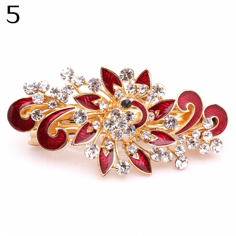 Women Fashion Peacock Rhinestone Hair Pins Hairpins Clip Hairpin Hair Accessories