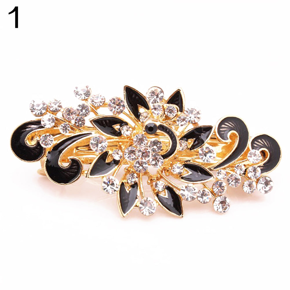 Women Fashion Peacock Rhinestone Hair Pins Hairpins Clip Hairpin Hair Accessories