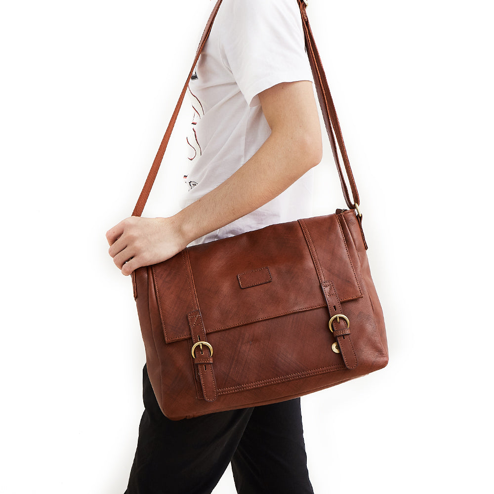 Male Genuine Leather Bag Casual Handbags Vintage Cowhide Briefcase Shoulder Business Bags