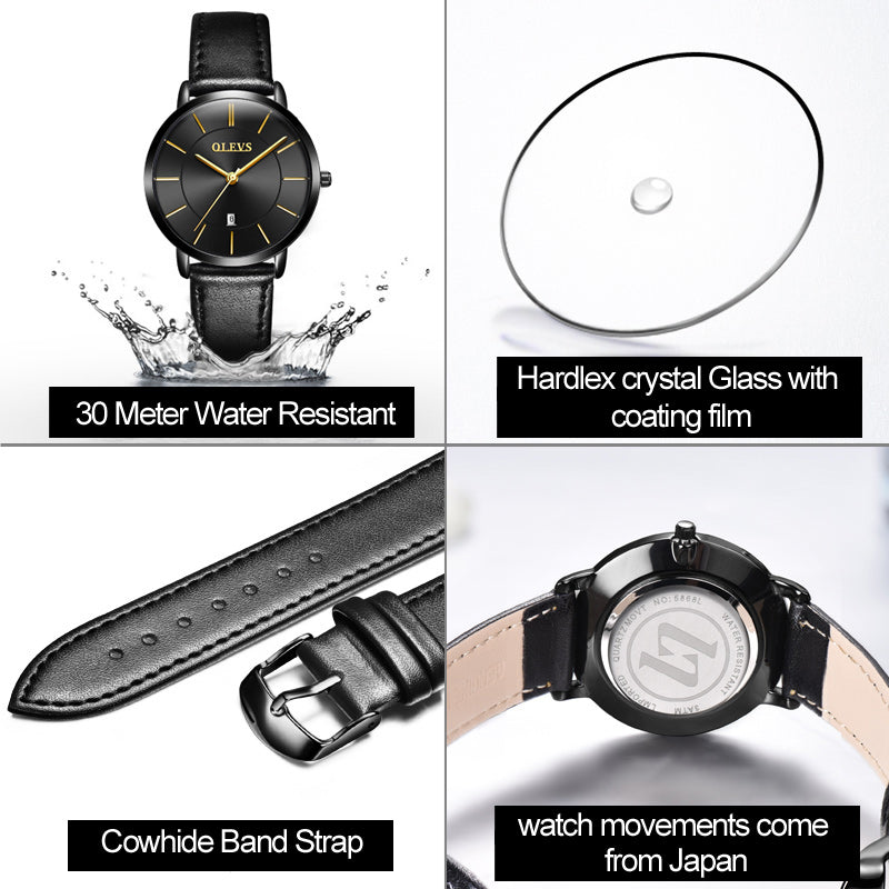 OLEVS Ultra-thin waterproof watch ladies quartz watch fashion trend student Korean version of the network with women's watch