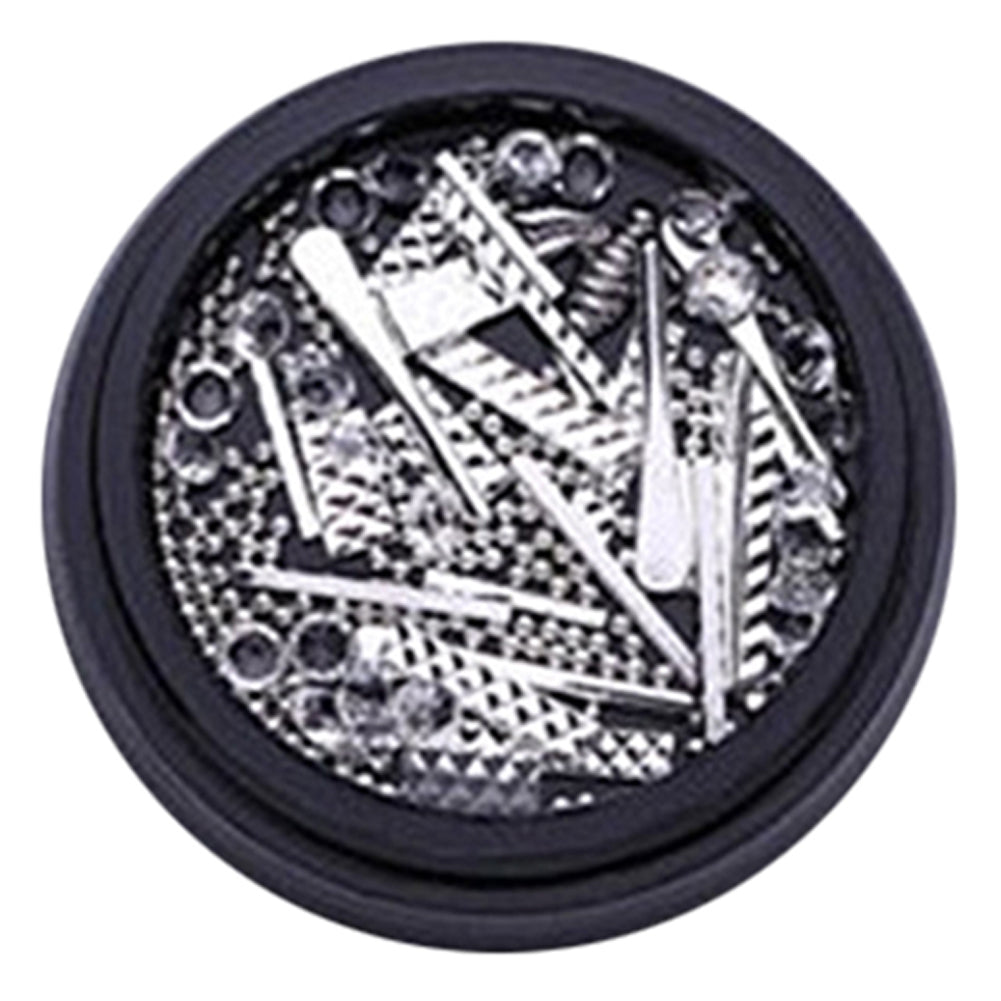 Metal Bars Rectangle Rivets Nail Art Gems Rhinestones Decorations Wheel DIY Tips