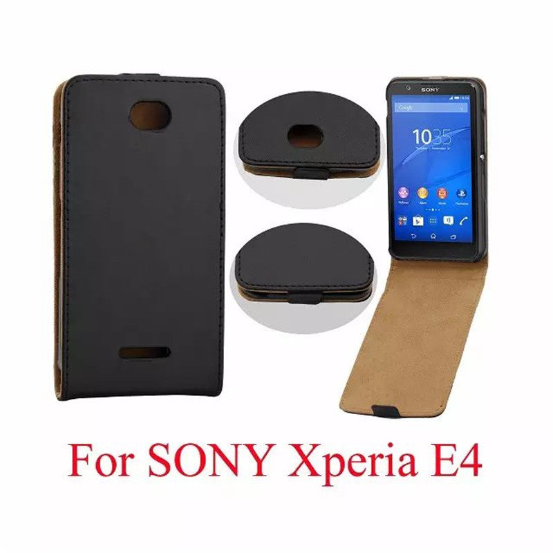Vertical PU Leather Flip Case Fundas Capa For Sony Xperia E4 Cover Back Case Up-Down Open skin pouch Mobile Phone Bags