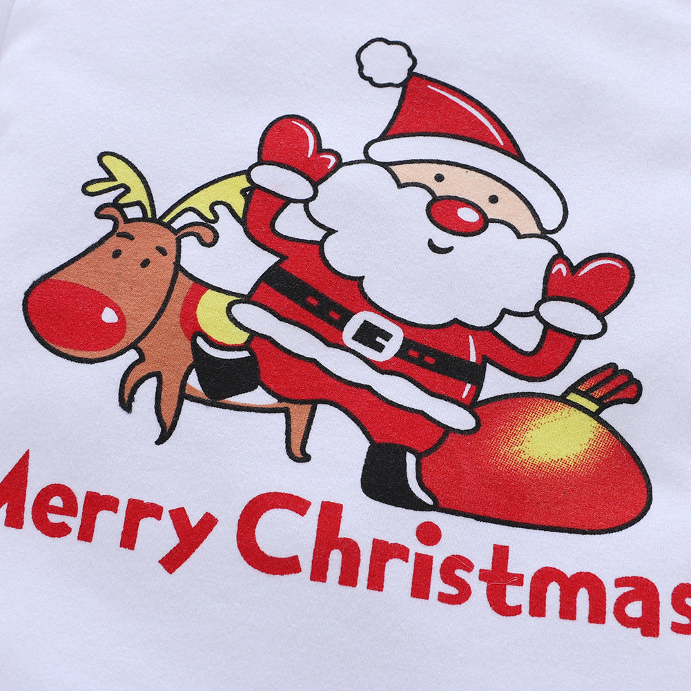 Christmas Santa Infant Baby Long Sleeve Romper Pants Hat Headband Outfit Set