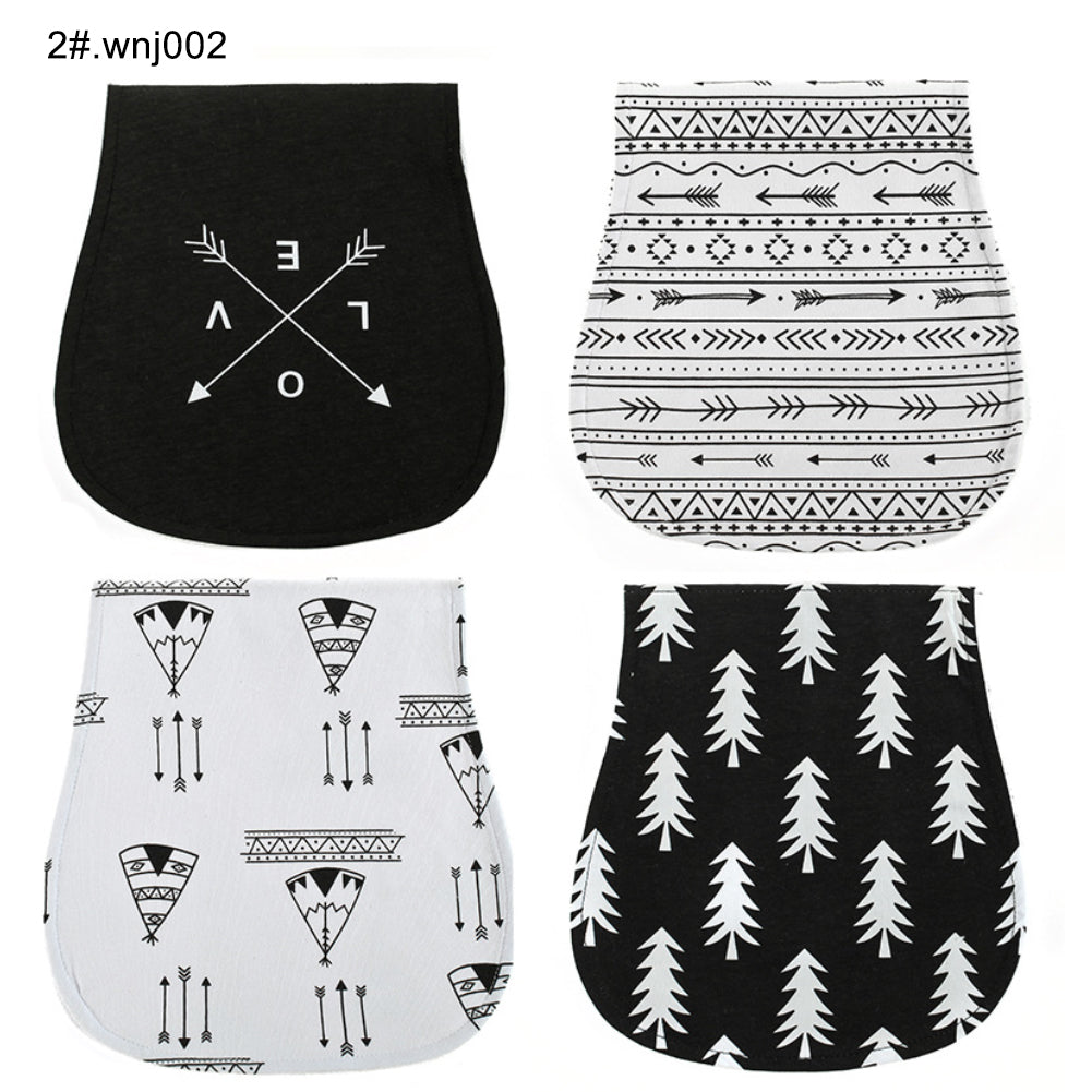 4Pcs/Set Triple Layer Toddler Baby Feeding Towel Soft Cotton Burp Cloth Bib