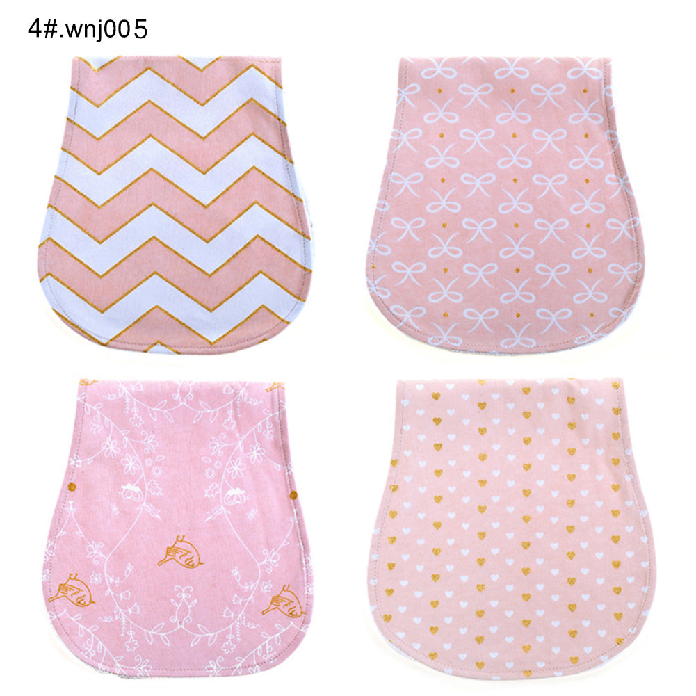 4Pcs/Set Triple Layer Toddler Baby Feeding Towel Soft Cotton Burp Cloth Bib