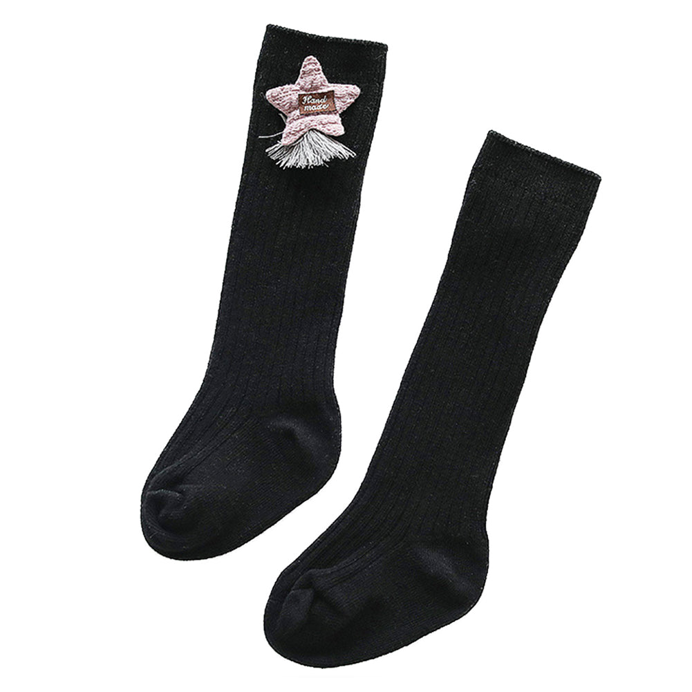 Kids Girls Cute Rabbit Flower Elastic Stockings Below Knee Cotton Long Socks