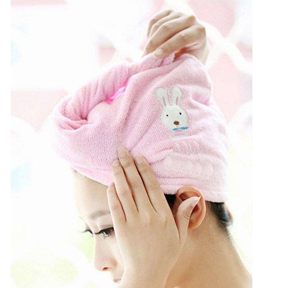 Women Bath Soft Microfiber Quick Hair-drying Cap/Towel Wrap Turban Hat Spa