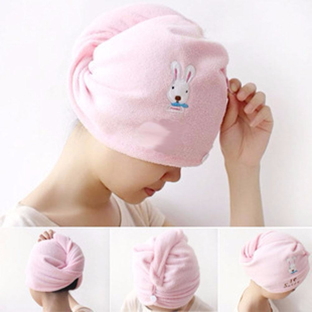 Women Bath Soft Microfiber Quick Hair-drying Cap/Towel Wrap Turban Hat Spa