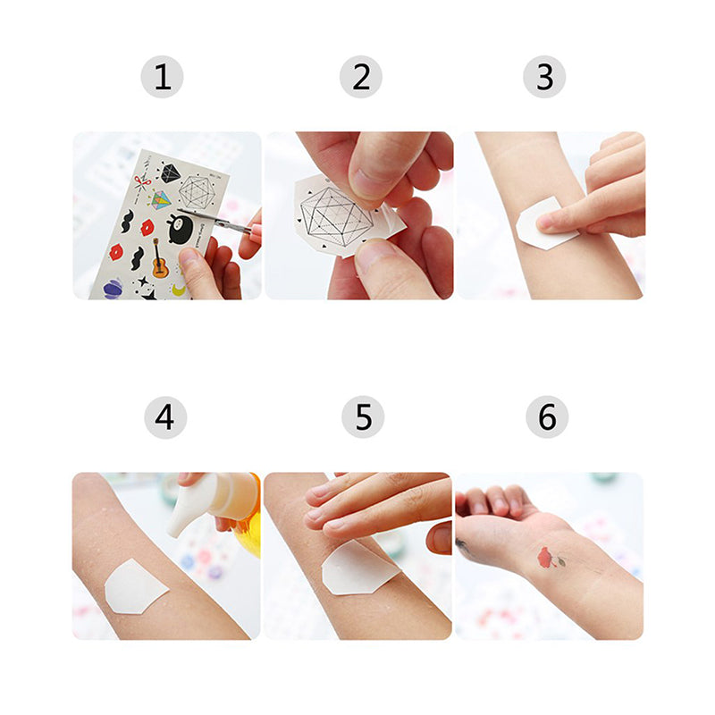 5pcs combination animal owl flower tattoo stickers men and women personality non-toxic temporary tattoo stickers