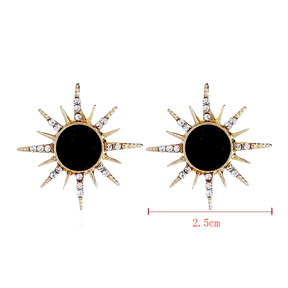 Boho Women Sun Style Shiny Rhinestone Ear Stud Earrings Punk Club Party Jewelry