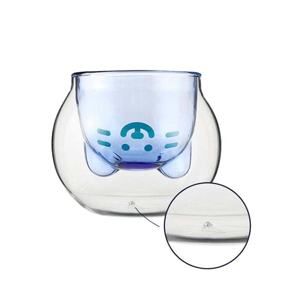 Cute Dual-layer Cat Claw Paw Glass Transparent Coffee Mug Milk Tea Drink Cup