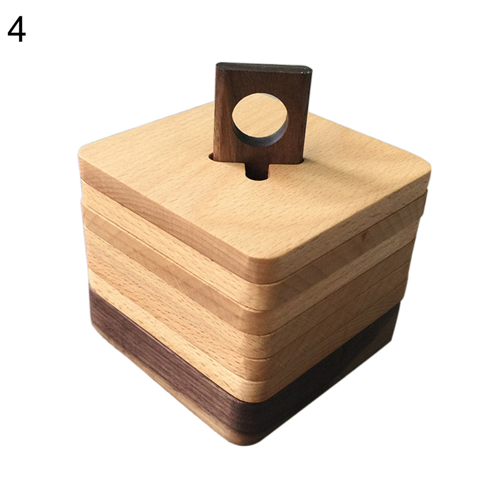 6Pcs Square Wooden Heat Resistant Mat Coaster Coffee Tea Mug Cup Pad Place Mat