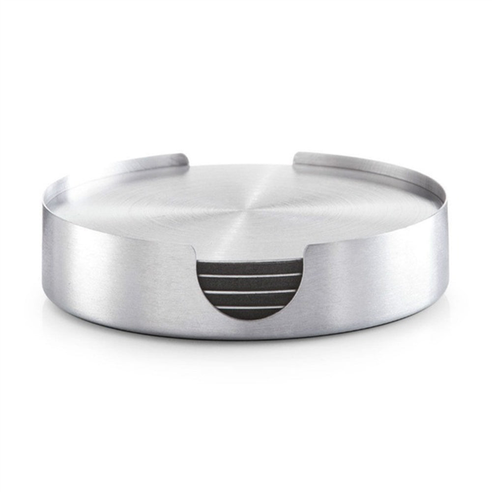 6Pcs/Set Stainless Steel Round Heat Insulation Coaster Mug Cup Pad Table Mat